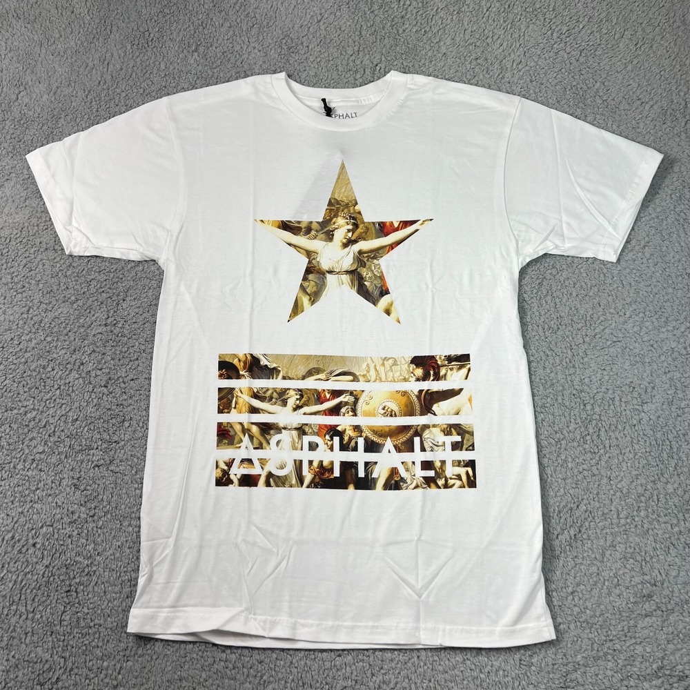 ASPHALT Yacht Club 100% Cotton T-Shirt Short Sleeve White Men's Size M VTG NWT